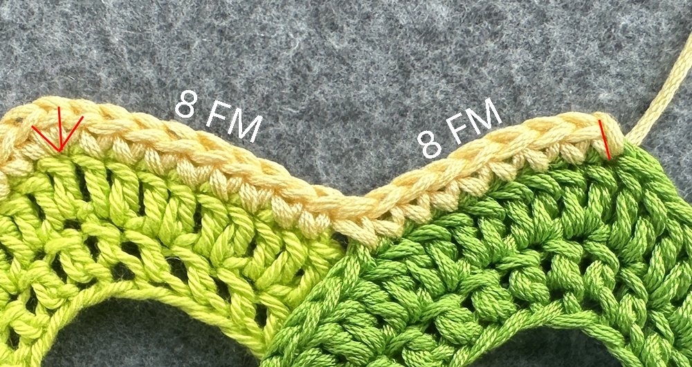 Blog-Inhaltsbild für 'Dekorativer Anhänger aus bunten Garnresten - Kostenlose Häkelanleitung'