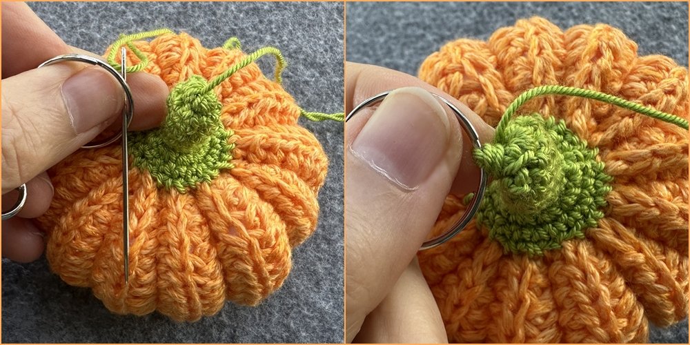 Blog-Inhaltsbild für 'Kleine Kürbisse als Schlüsselanhänger oder Taschenbaumler häkeln'