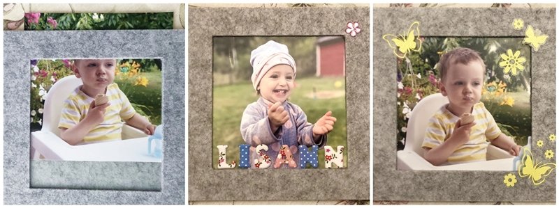 Blog-Inhaltsbild für 'Kostenlose Bastelanleitung: Wechselbilderahmen aus Filz'