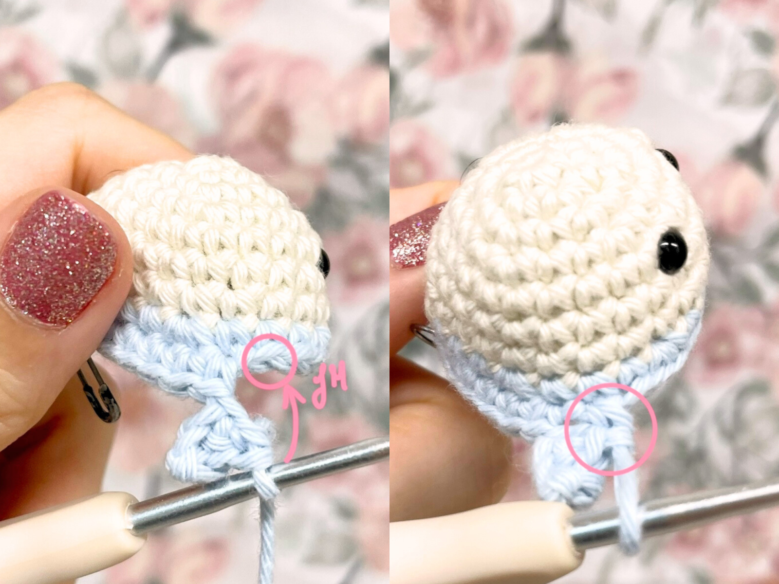Blog-Inhaltsbild für 'Kostenlose Häkelanleitung – Amigurumi Papagei häkeln'