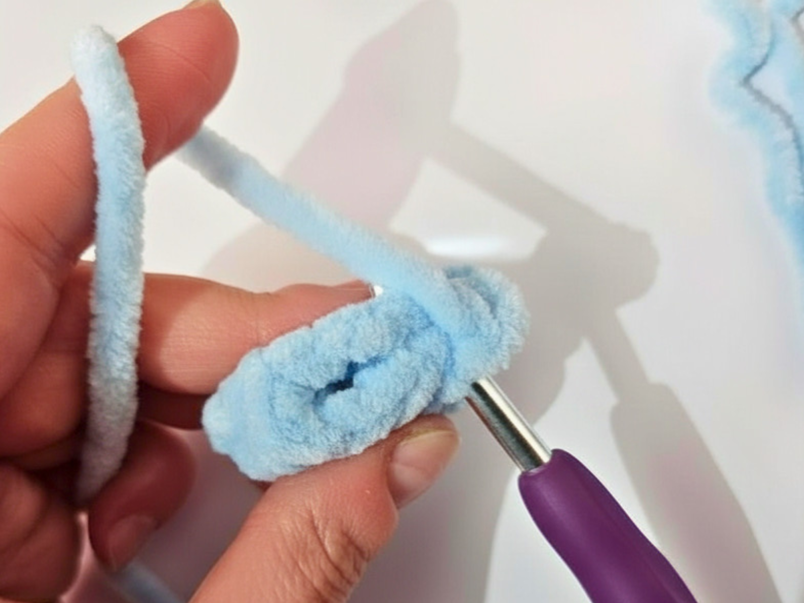 Blog content image for 'Crochet a Sakura – a soft cherry blossom made with chenille yarn'