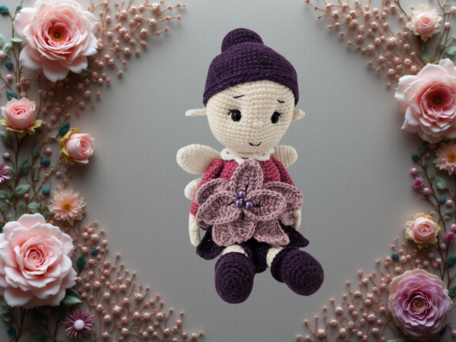 Blog content image for 'Free crochet pattern: Christmas Elf Poinsettia'