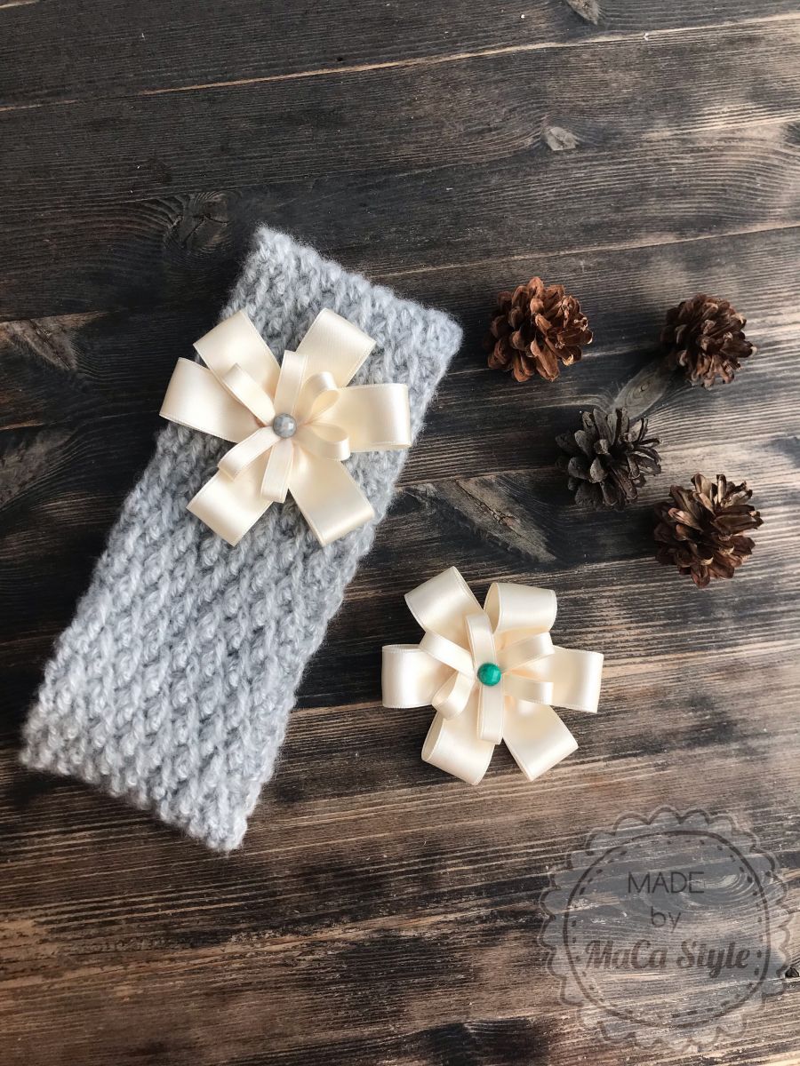 Blog-Inhaltsbild für 'Stirnband häkeln mit selbstgemachter Satinblüte *1'