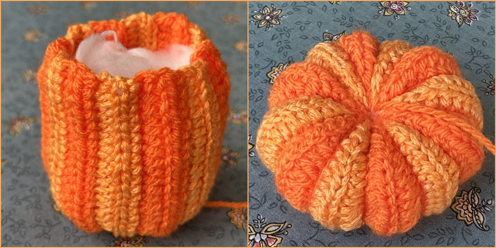 Blog-Inhaltsbild für 'Kleine Kürbisse als Schlüsselanhänger oder Taschenbaumler häkeln'