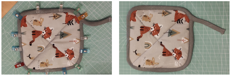 Blog-Inhaltsbild für 'Einfache Topflappen mit Schrägband nähen'