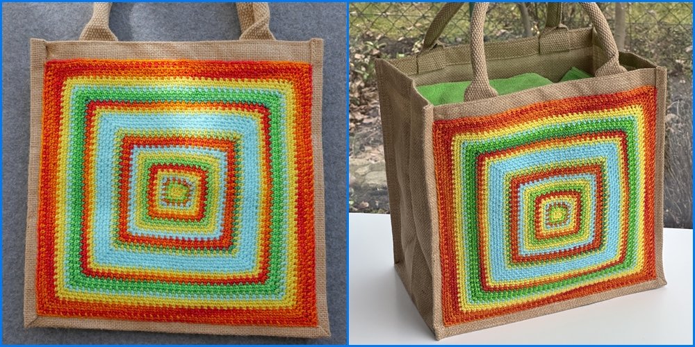 Blog-Inhaltsbild für 'Geniales Häkelmuster von innen nach außen - Kostenlose Häkelanleitung für Tasche'