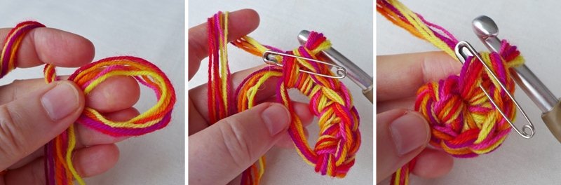 Blog-Inhaltsbild für 'Kostenlose Häkelanleítung Bezug für Sitzball aus Wollresten'