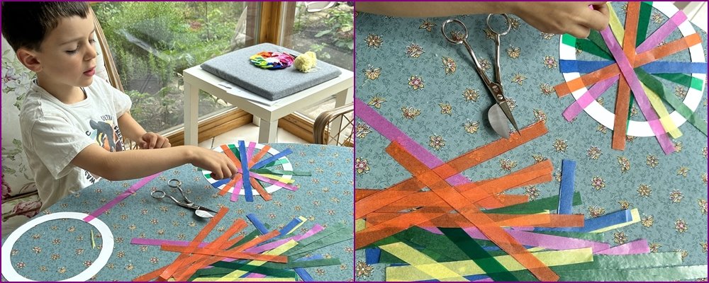 Blog-Inhaltsbild für 'Basteln mit Kindern: Bunte Windräder aus farbigen Transparentpapieren'