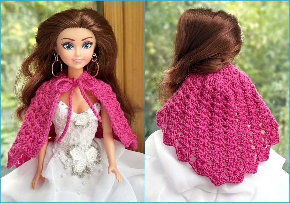 Blog-Inhaltsbild für 'Überrock oder Cape für kleine Puppen häkeln  – kostenlose Häkelanleitung'