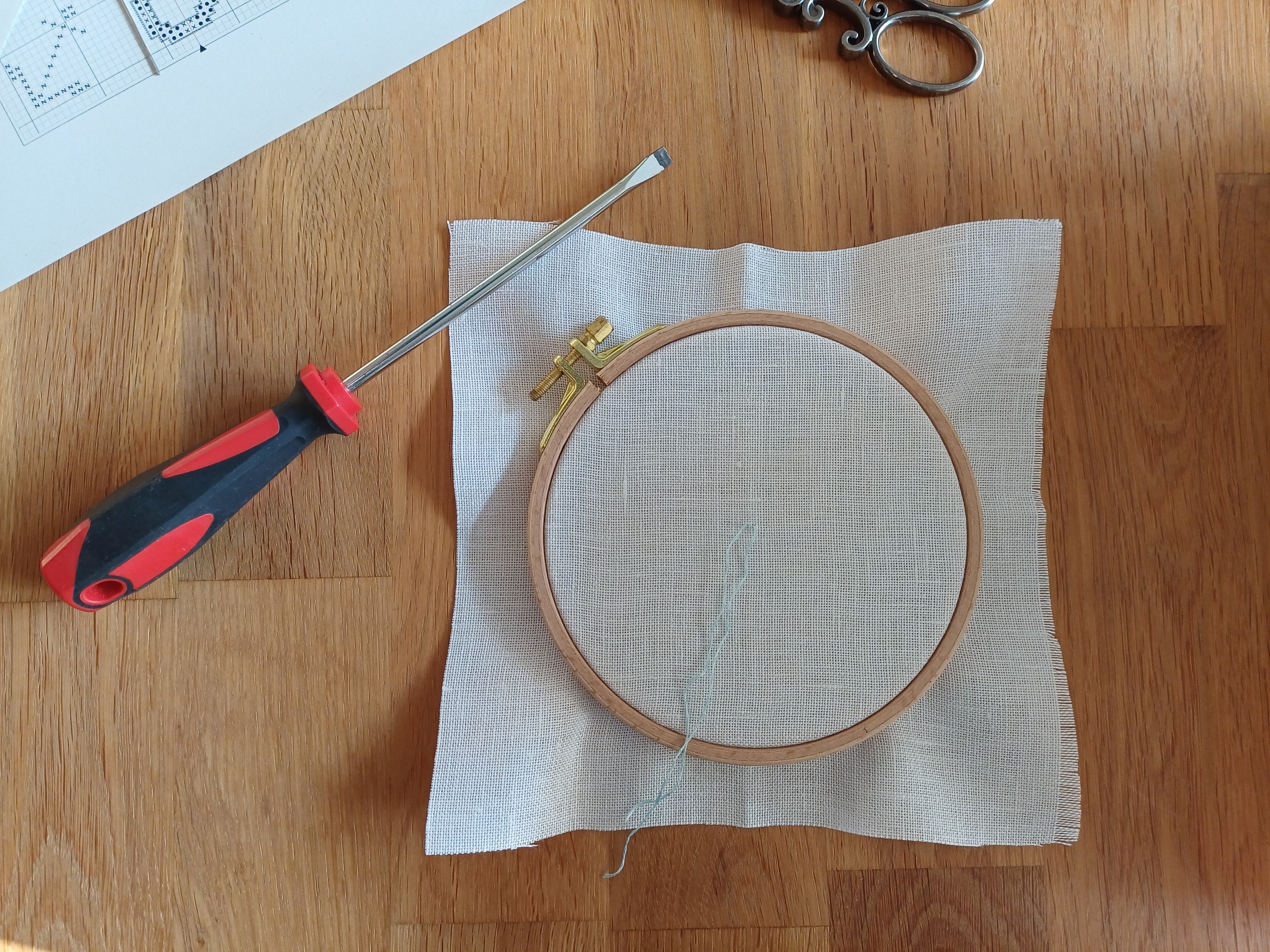 stoff in stickrahmen einspannen