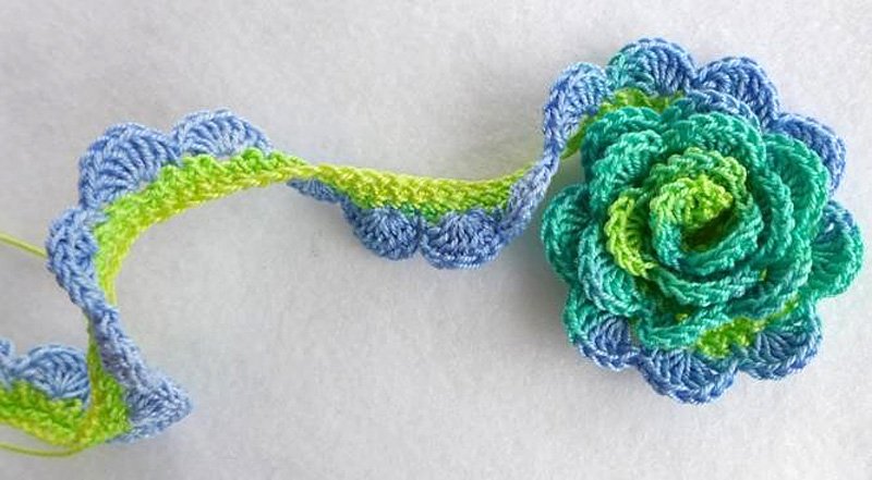 Blog-Inhaltsbild für 'Kostenlose Häkelanleitung: 3D-Blüten mit und ohne Perlen häkeln'