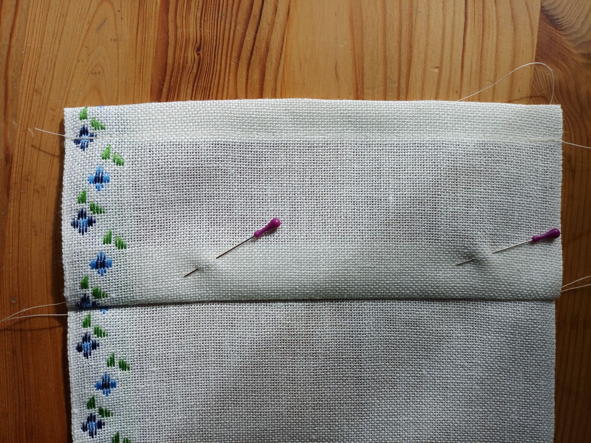 stoff falten für tunnelzug