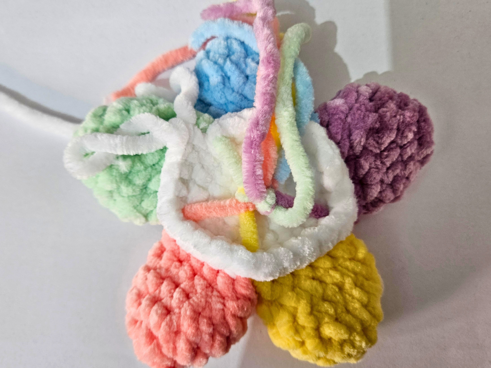 Blog content image for 'Crochet a Sakura – a soft cherry blossom made with chenille yarn'