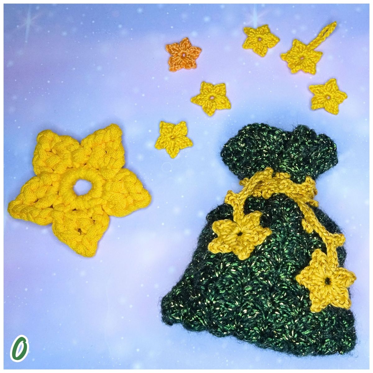 Blog-Inhaltsbild für 'Weihnachtliches Sternchen-Geschenkband & Stern als Deko oder Anhänger – kostenlose Häkelanleitung'