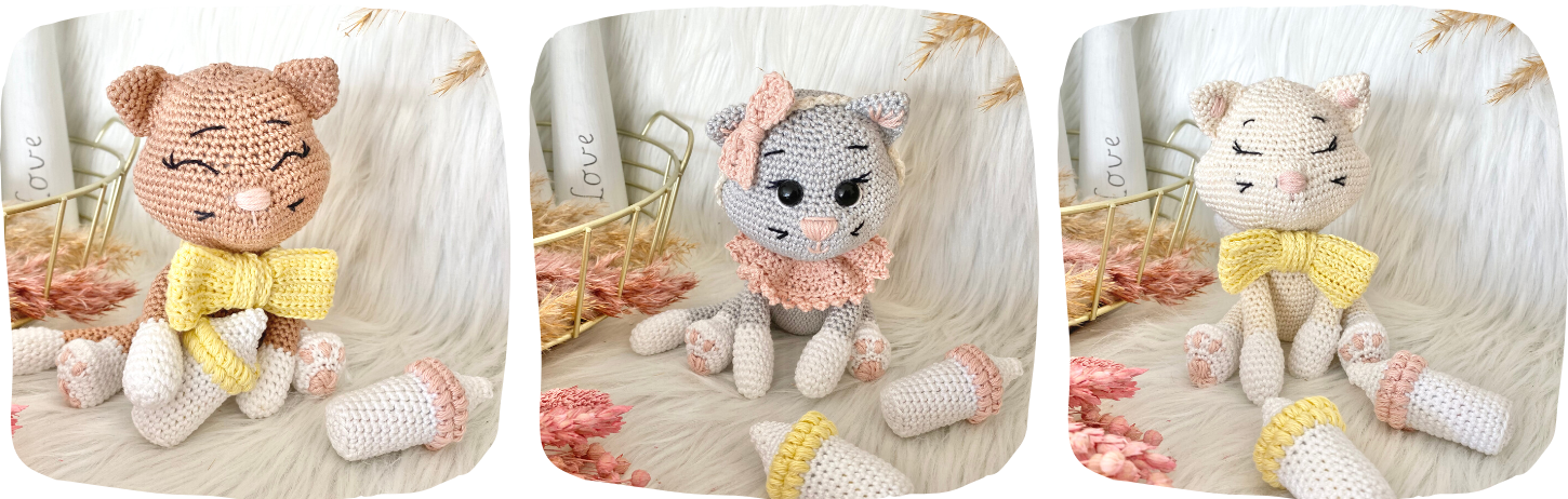 Blog-Inhaltsbild für 'Katzenbande, kostenlose Häkelanleitung von Wolldiamant'