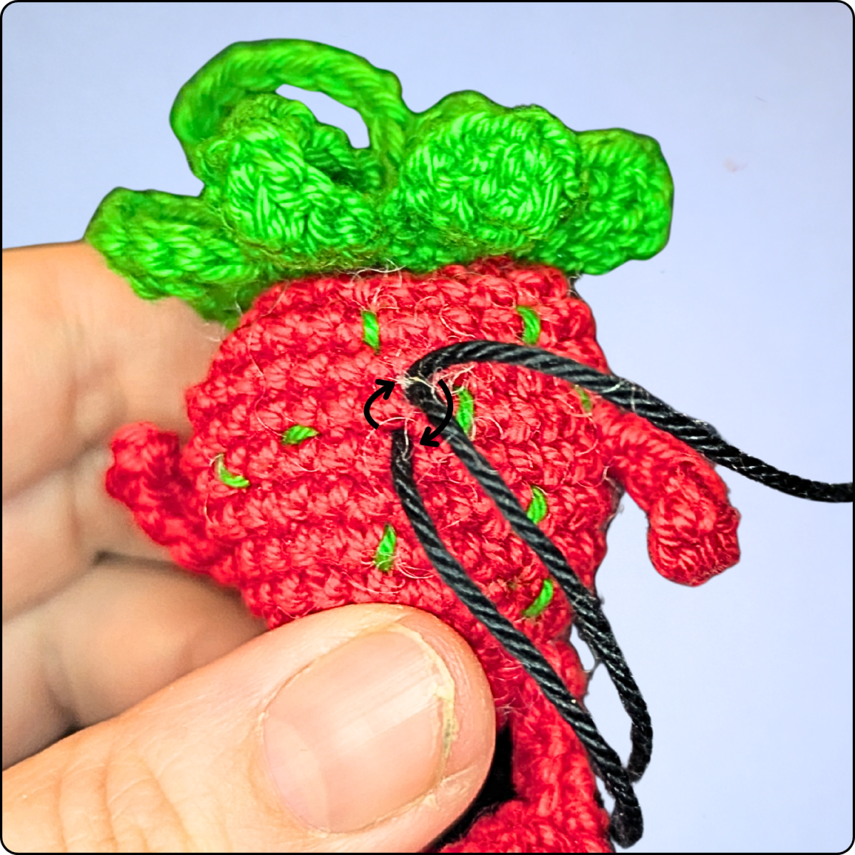 Blog-Inhaltsbild für 'Kostenlose Häkelanleitung: Schlüsselanhänger Erdbeere'