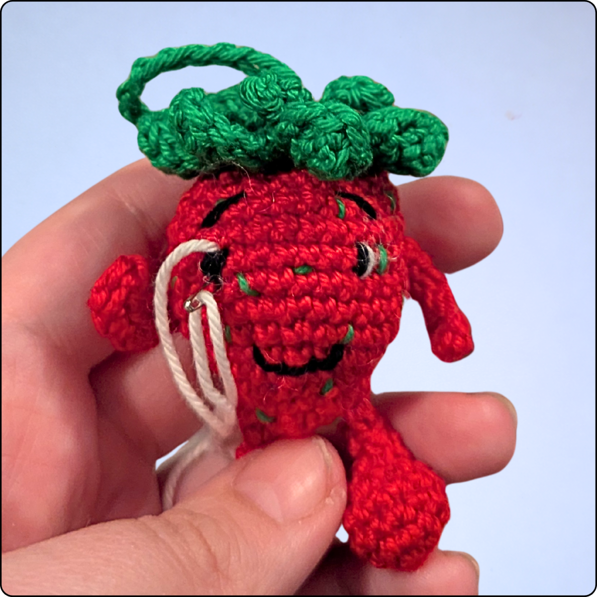 Blog-Inhaltsbild für 'Kostenlose Häkelanleitung: Schlüsselanhänger Erdbeere'
