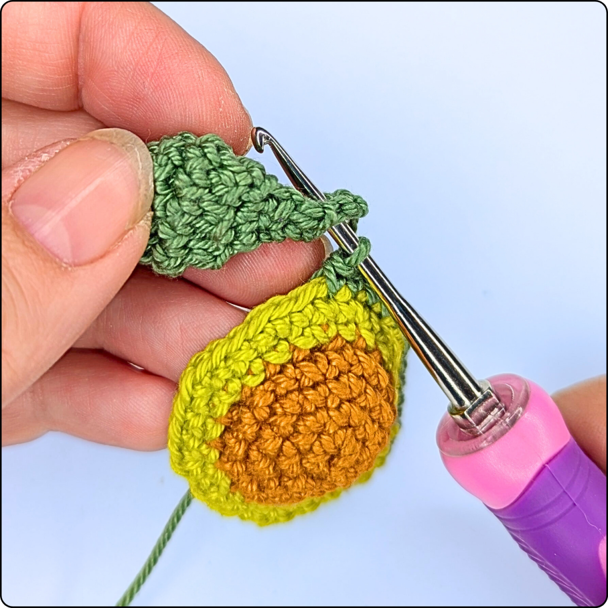 Blog content image for 'Free No-Sew Crochet Pattern: Avocado Keychain'