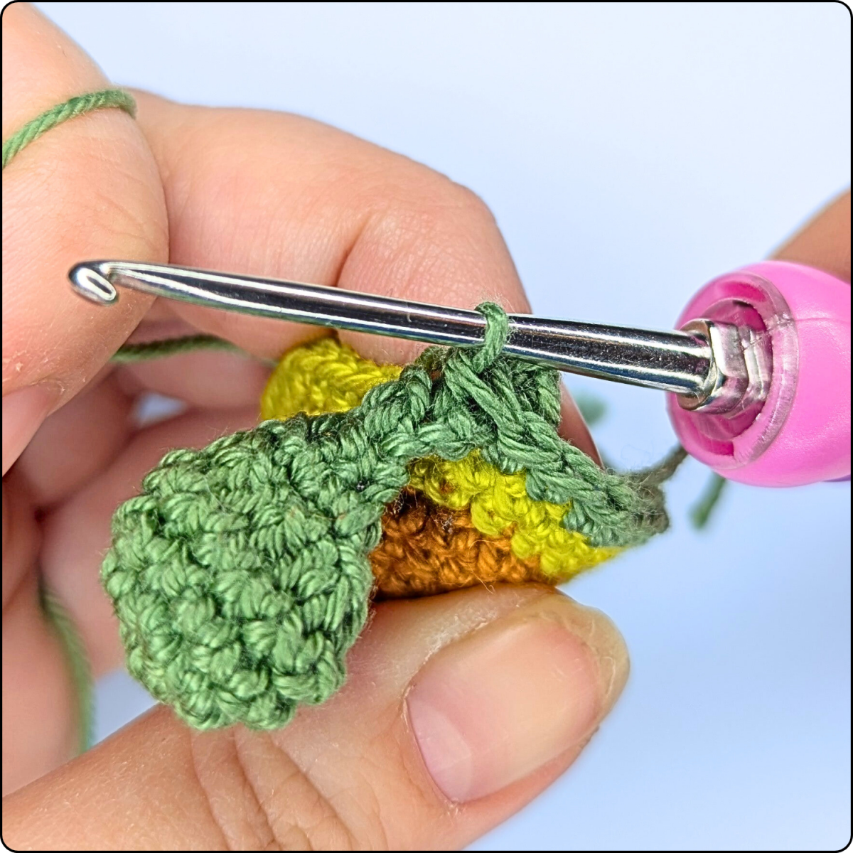 Blog content image for 'Free No-Sew Crochet Pattern: Avocado Keychain'