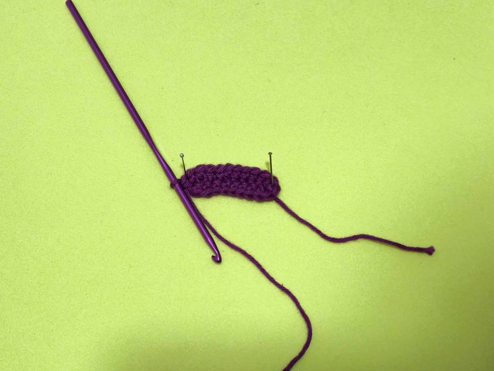 Häkelstück nach Beenden der Runde 1