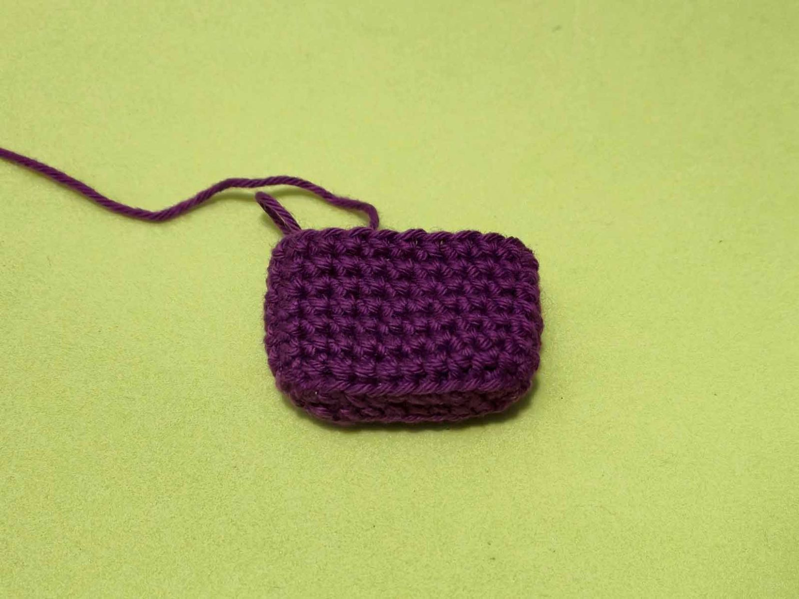 Bild zeigt wie die Vorderseite der Tasche bisher ausschaut