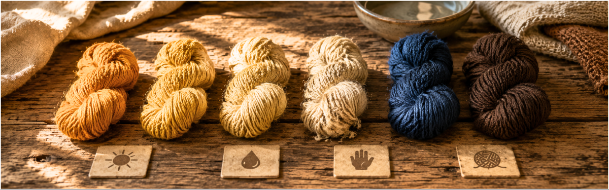 Blog content image for 'WissensMaschen: Naturally Dyeing Wool – A Step-by-Step Guide to Unique Colourways & 50 Natural Dye Sources'