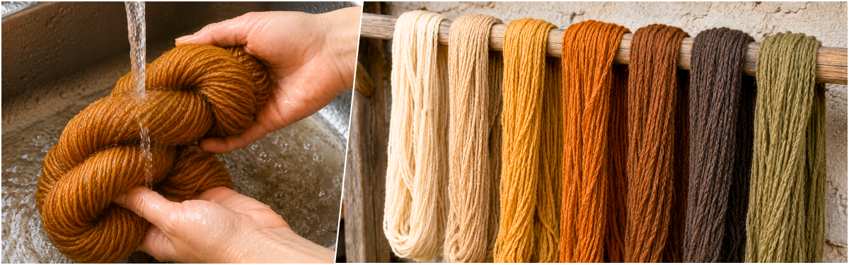 Blog content image for 'WissensMaschen: Naturally Dyeing Wool – A Step-by-Step Guide to Unique Colourways & 50 Natural Dye Sources'