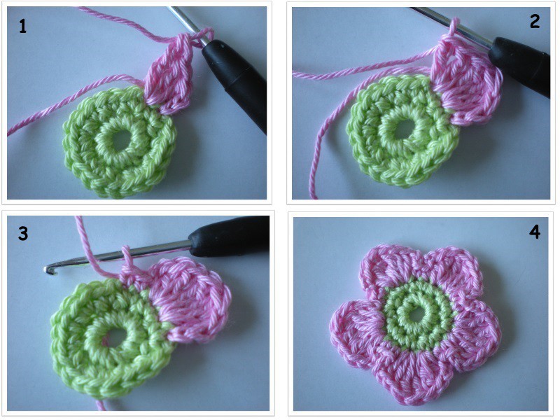 Blog-Inhaltsbild für '3D Häkelblümchen - Kostenlose Häkelanleitung'