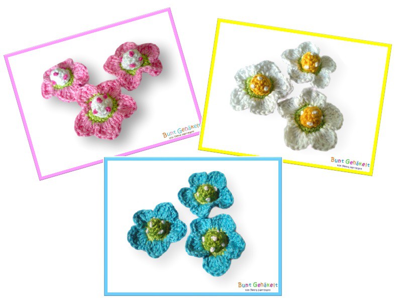Blog-Inhaltsbild für '3D Häkelblümchen - Kostenlose Häkelanleitung'