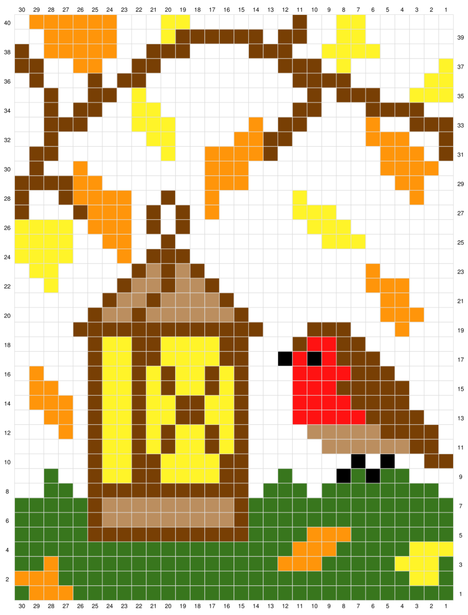 Blog content image for 'Free Crochet Pattern for an Autumn Wall Hanging with a Robin'