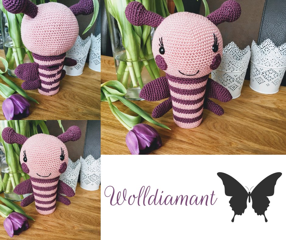 Blog-Inhaltsbild für 'Spardose Schmetterling, kostenlose Häkelanleitung'