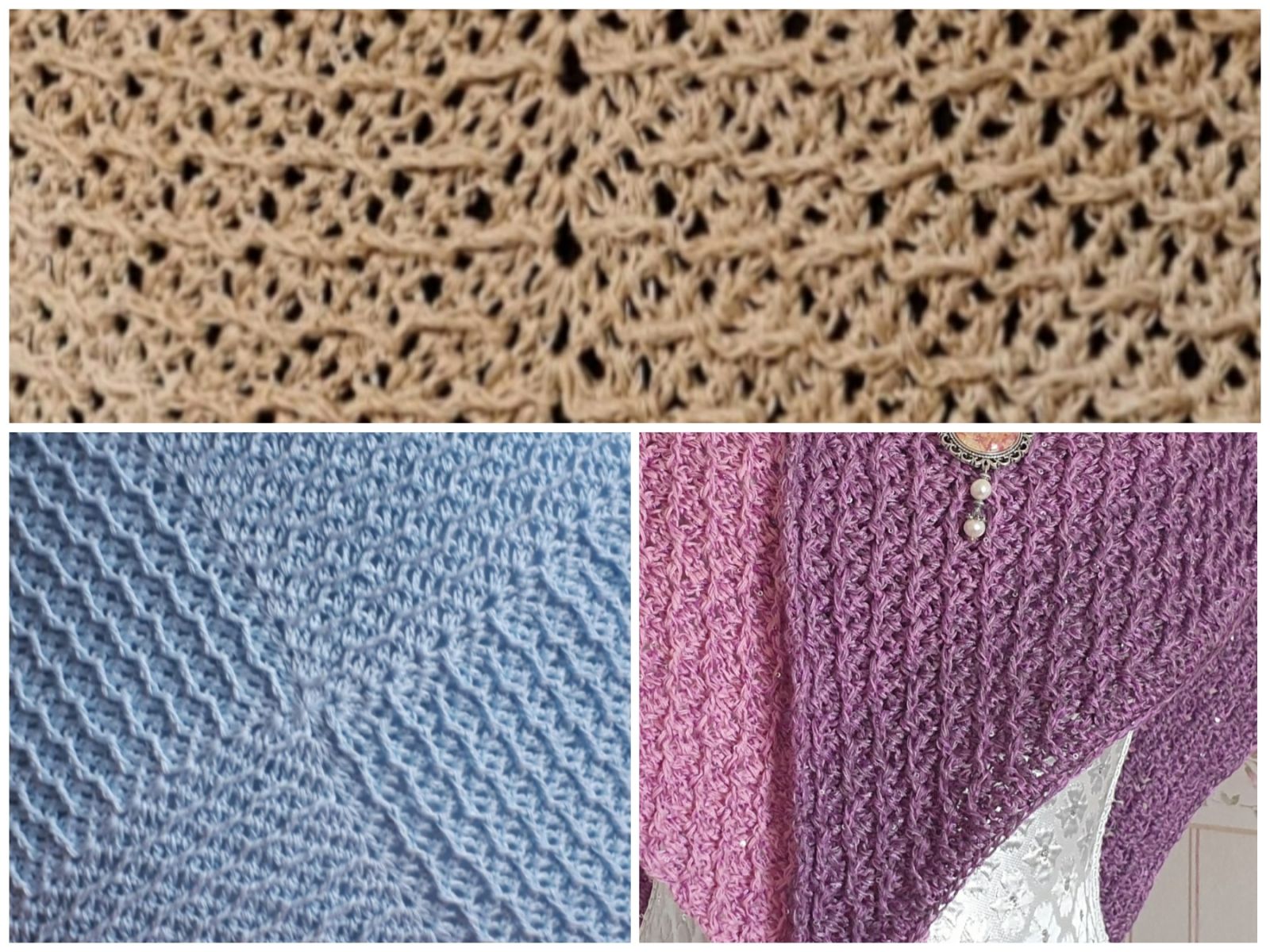 Blog-Inhaltsbild für 'kostenlose Häkelanleitung klassische Version Dreieckstuch Marilyn - raffiniert: je nach Machart ändert sich die Optik'