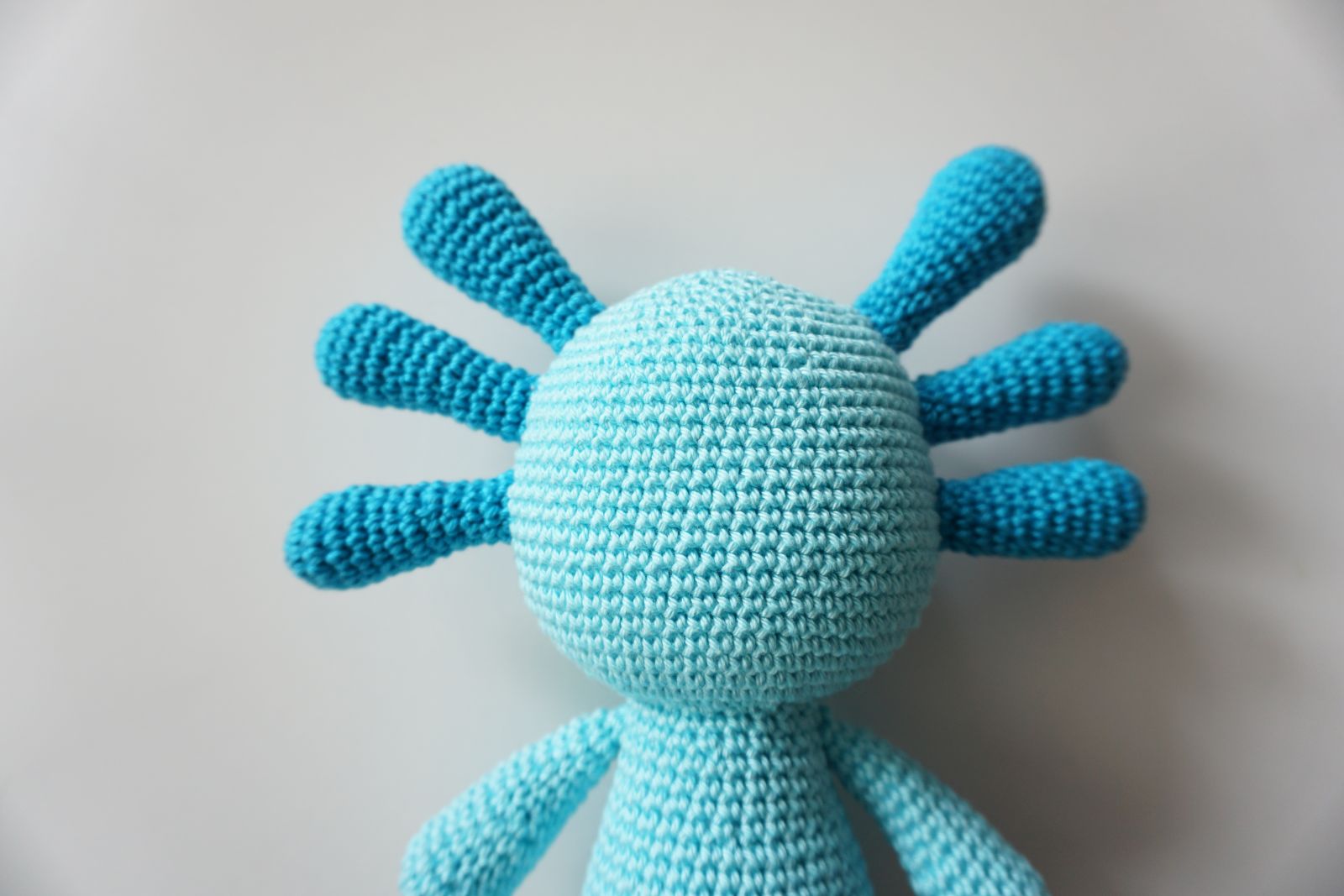 Blog-Inhaltsbild für 'Häkelanleitung für Blue, den kleinen Axolotl mit Herz - Freebie'