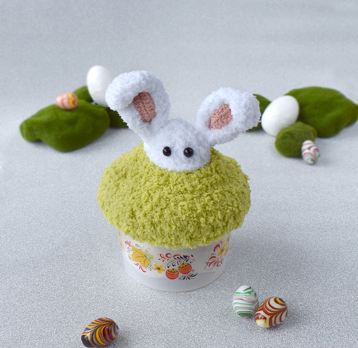 Blog content image for '«Пасхальная поляна» - декор крышки на банку'