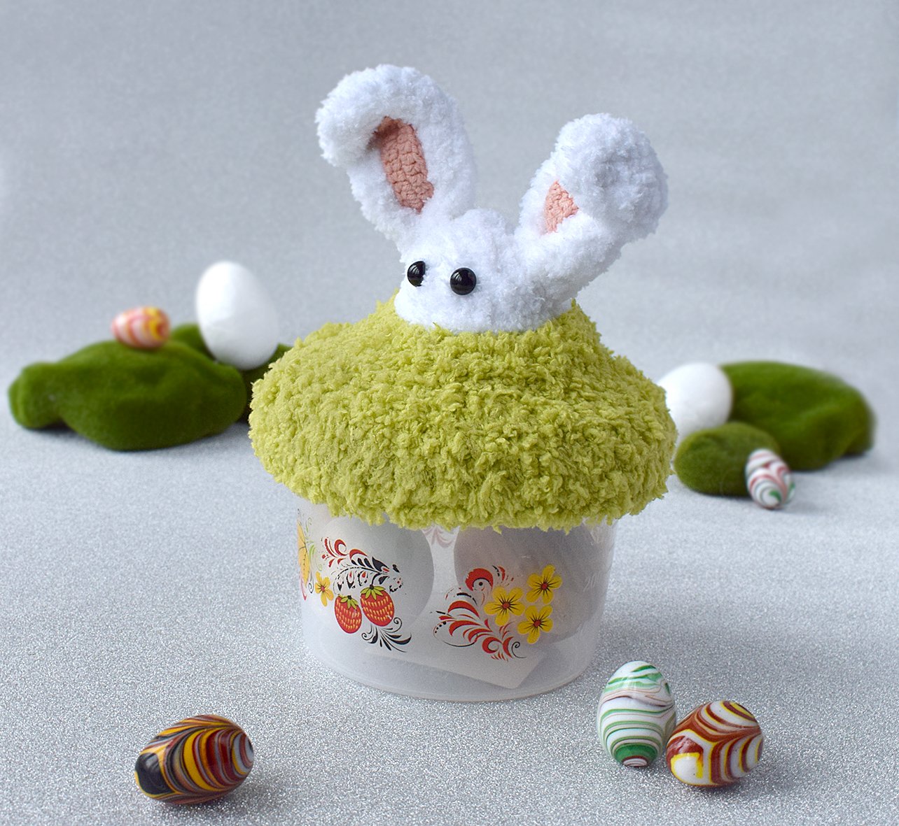 Blog-Inhaltsbild für '"Osterwiese" – Deckeldekoration für Gläser'