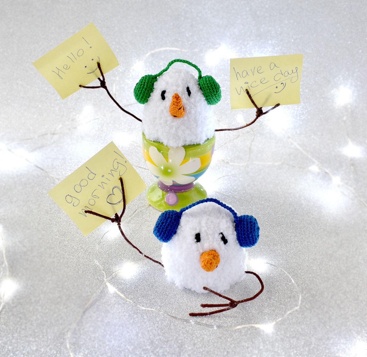 Blog-Inhaltsbild für 'Dekorative "Schneemann" Eierbecher/ Eierwärmer'