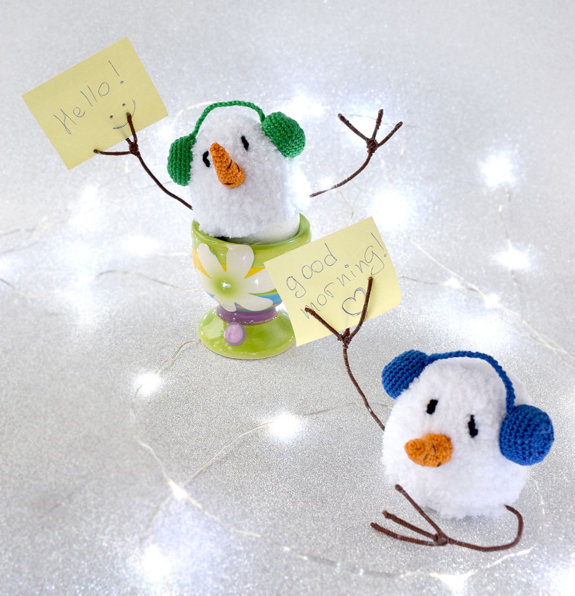 Blog-Inhaltsbild für 'Dekorative "Schneemann" Eierbecher/ Eierwärmer'