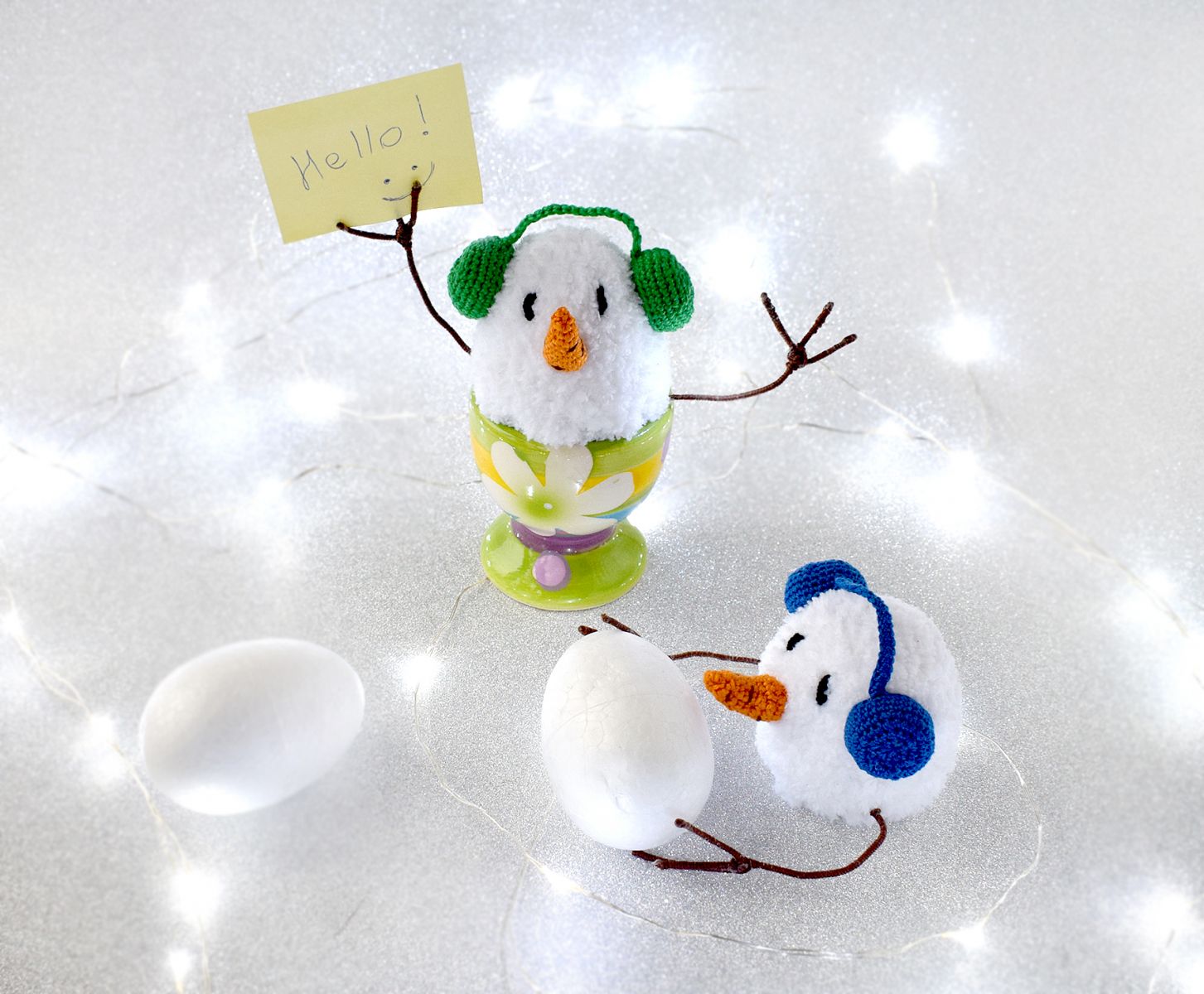 Blog-Inhaltsbild für 'Dekorative "Schneemann" Eierbecher/ Eierwärmer'