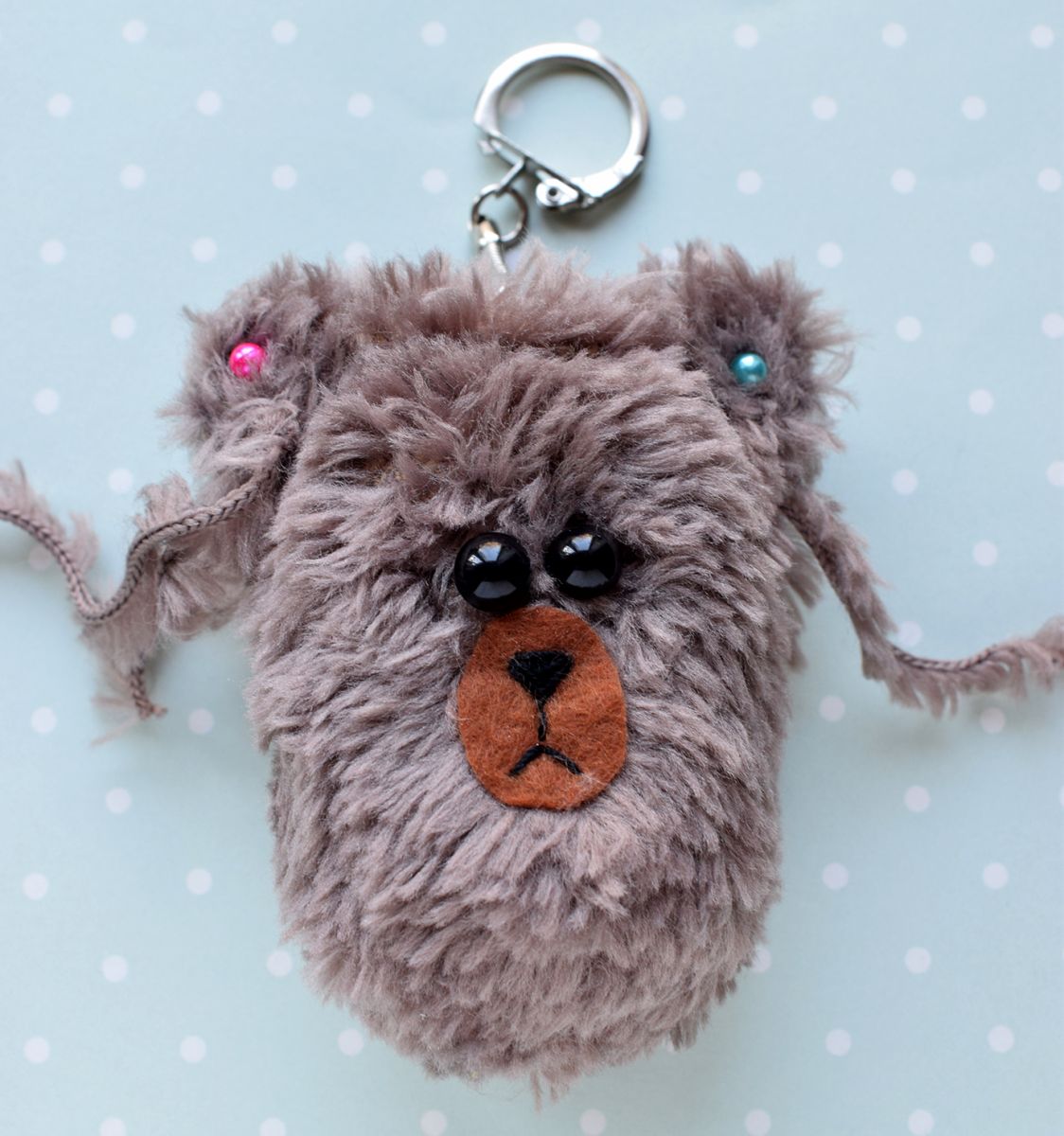 Kiwi Teddy Bear Keyring Charm