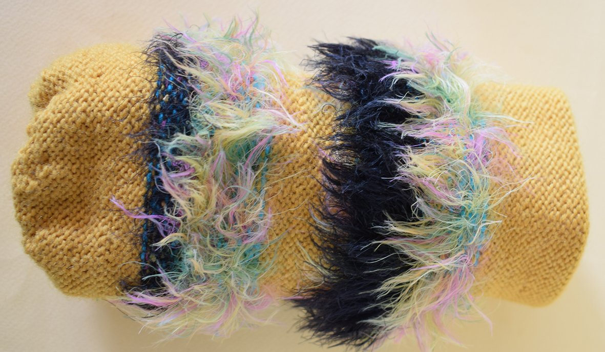 Blog-Inhaltsbild für 'Ein lustiges, gestricktes Etui für eine Wasserflasche «Raupe»'