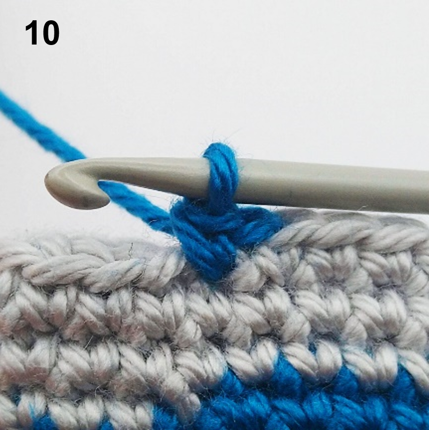 Blog-Inhaltsbild für 'Häkeltechniken und Tipps für Amigurumi  – Farbwechsel bei Spiralrunden'