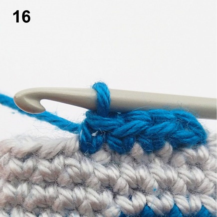 Blog-Inhaltsbild für 'Häkeltechniken und Tipps für Amigurumi  – Farbwechsel bei Spiralrunden'