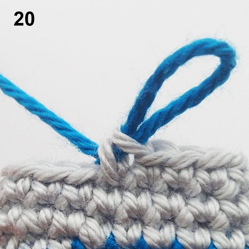 Blog-Inhaltsbild für 'Häkeltechniken und Tipps für Amigurumi  – Farbwechsel bei Spiralrunden'