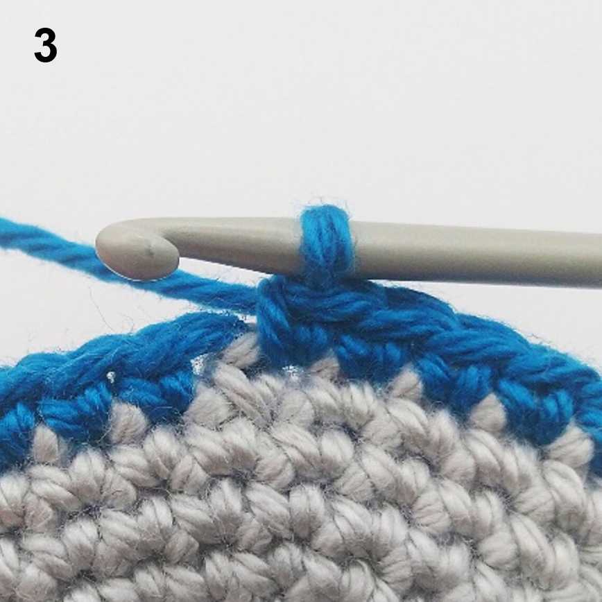 Blog-Inhaltsbild für 'Häkeltechniken und Tipps für Amigurumi  – Farbwechsel bei Spiralrunden'