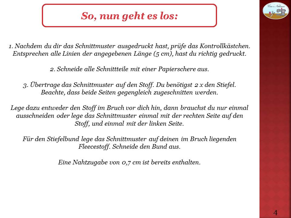 Blog-Inhaltsbild für 'Kostenlose Anleitung mit Schnittmuster für eine Nikolaus Socke'