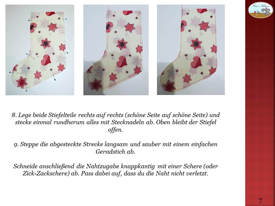 Blog-Inhaltsbild für 'Kostenlose Anleitung mit Schnittmuster für eine Nikolaus Socke'