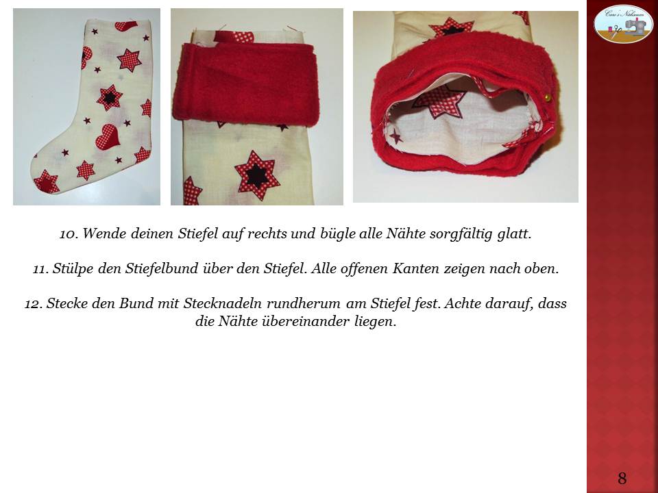 Blog-Inhaltsbild für 'Kostenlose Anleitung mit Schnittmuster für eine Nikolaus Socke'