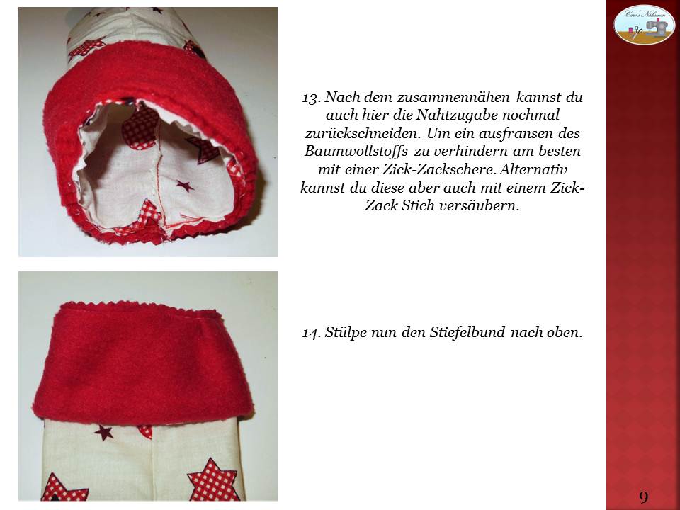 Blog-Inhaltsbild für 'Kostenlose Anleitung mit Schnittmuster für eine Nikolaus Socke'