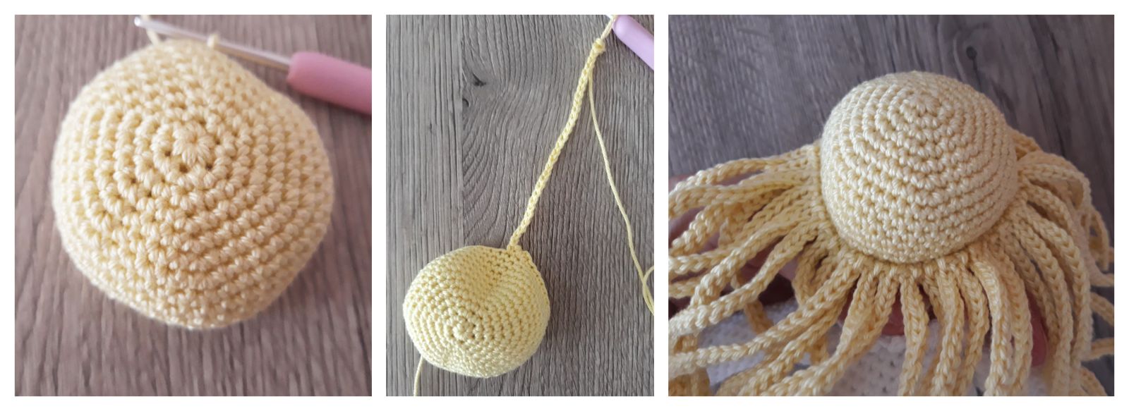 Blog-Inhaltsbild für 'Zarte Details, große Wirkung – wie Haare dein Amigurumi lebendig machen, kostenlose Anleitung'