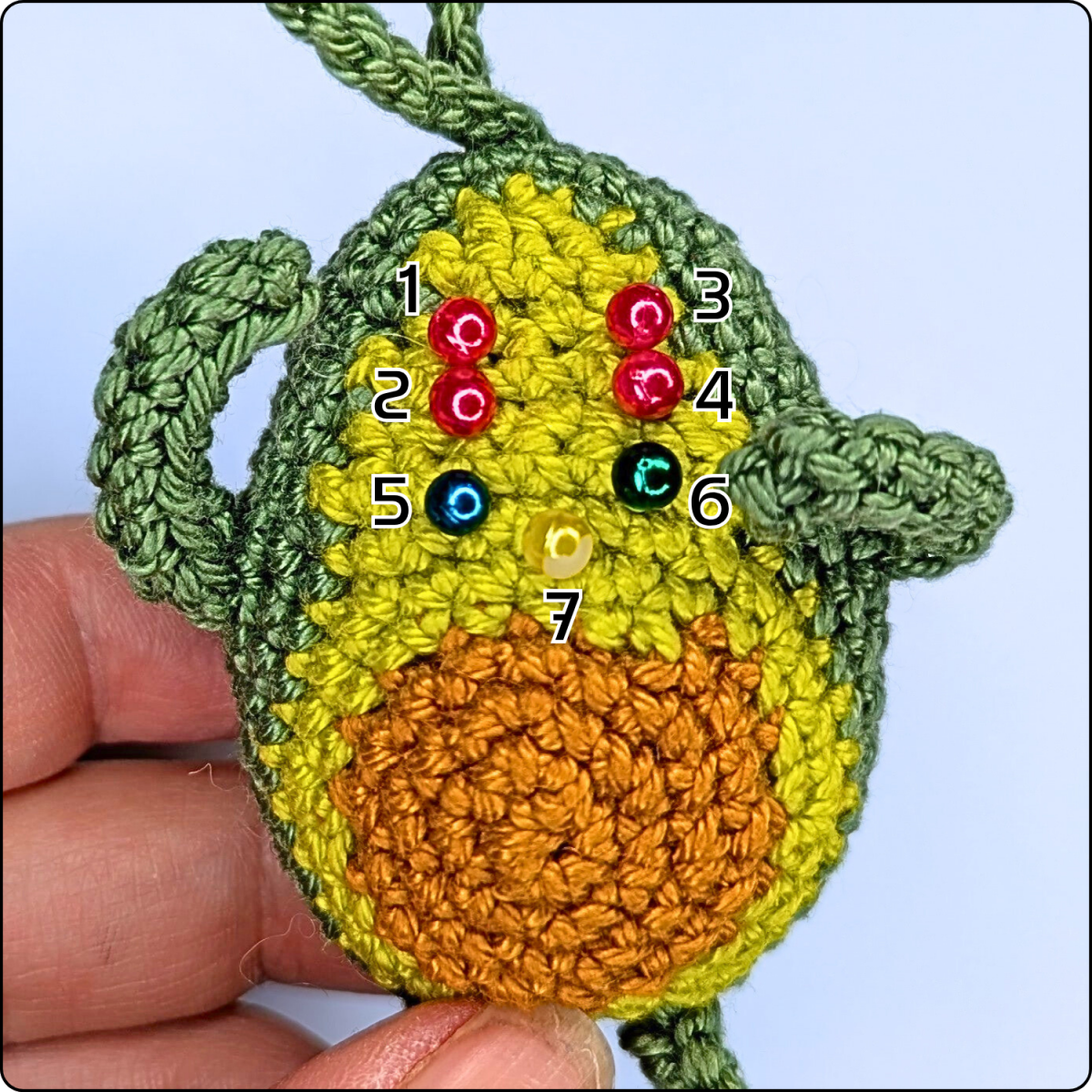 Blog content image for 'Free No-Sew Crochet Pattern: Avocado Keychain'